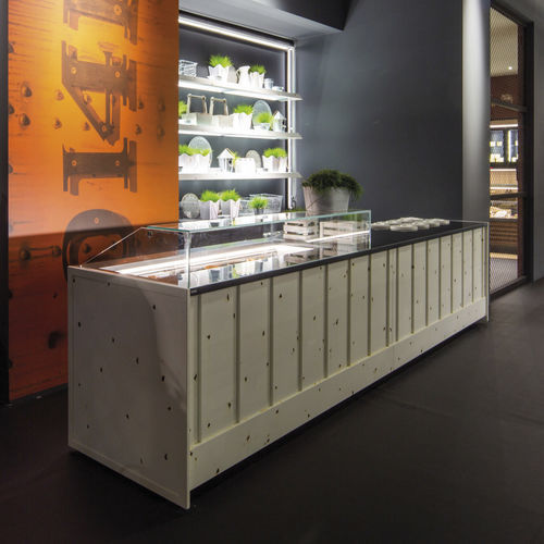 Verkaufskühlvitrine - DROP ICE - Frigomeccanica - für Einzelhandel / Edelstahl / schwarz