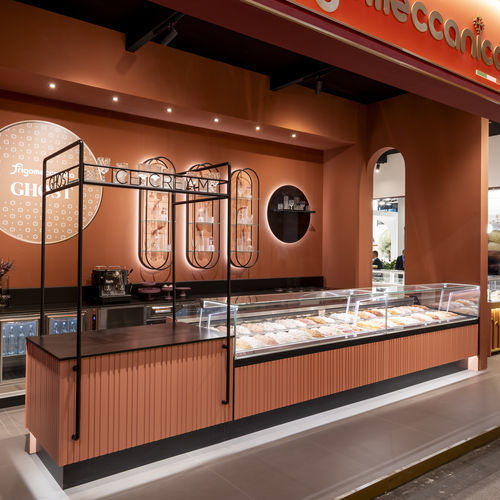 Verkaufskühlvitrine - GHOST - Frigomeccanica - für Einzelhandel / Edelstahl / mit Tür