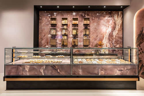 Verkaufskühlvitrine - EVOLUTION - Frigomeccanica - für Konditoreien / für Einzelhandel / Aluminium