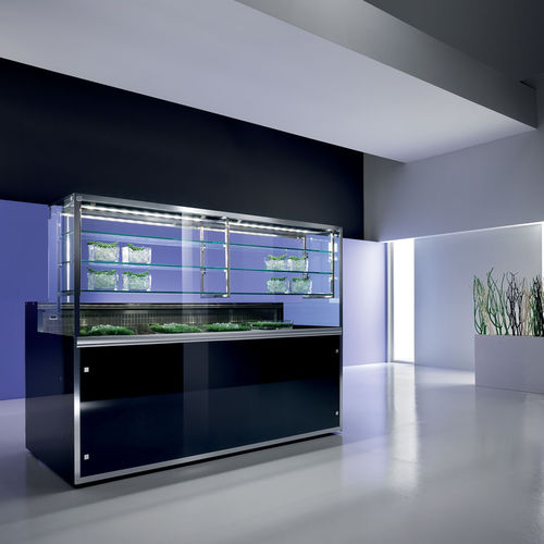 Verkaufskühlvitrine - BASIC - Frigomeccanica - für Konditoreien / Edelstahl / mit Schiebetür