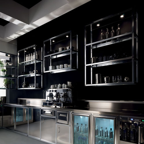 Bartheke - BACK BAR COUNTERS - Frigomeccanica - Edelstahl / anodisiertes Aluminium / gerade