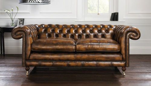 Chesterfield-Sofa - CHATSWORTH - distinctive chesterfields - Leder / braun / Zweisitzer