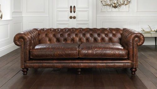 Chesterfield-Sofa - HAMPTON - distinctive chesterfields - Leder / braun / Zweisitzer
