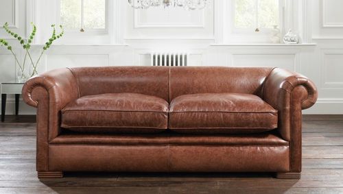 Bettsofa - BERKELEY - distinctive chesterfields - klassisch / Leder / braun