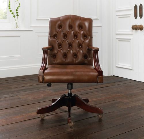 Klassischer Bürosessel - GAINSBOROUGH - distinctive chesterfields - Leder / mit Sterngestell