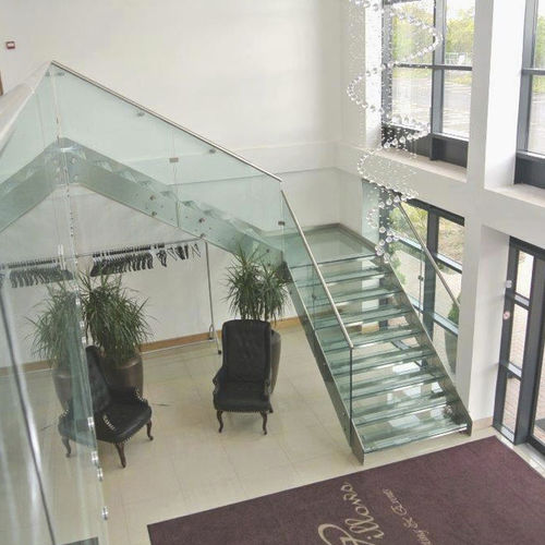 Viertelgewendelte Treppe - Link Light Infinity - CAST DESIGN - Glasstufen / mit Edelstahlstruktur / für Privatgebrauch