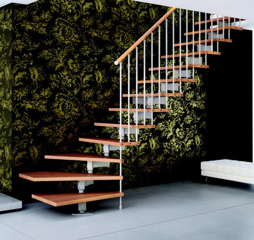 Viertelgewendelte Treppe - Mikra - CAST DESIGN - Holzstufen / mit Metallstruktur / für Privatgebrauch