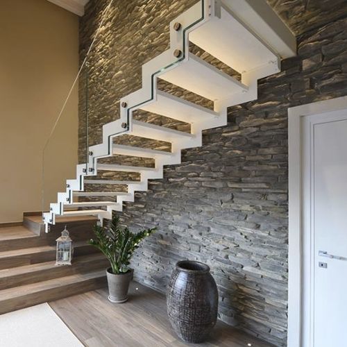 Gerade Treppe - Link Infinity - CAST DESIGN - mit Stufen aus Eiche / mit Stahlstruktur / für Privatgebrauch