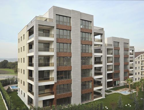 Fassadenverkleidung für hinterlüftete Fassade - FRONTEK : OMEGA - Greco Gres - Paneel / Keramik / texturiert