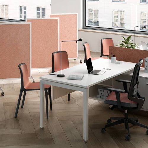 Bodenstehende Bürotrennwand - PANEL SLIM - Forma 5 - selbsttragend / Stoff / Metall
