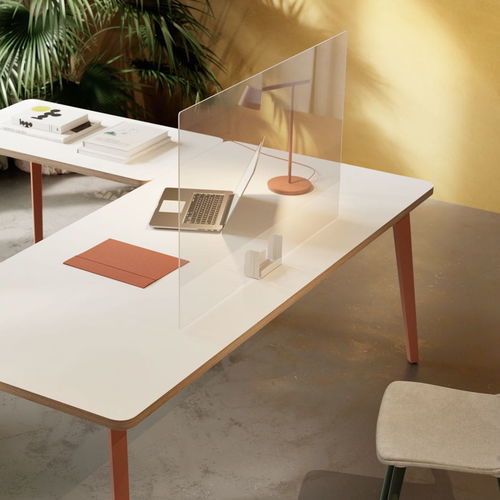 Tisch-Bürotrennwand - SCREENS - Forma 5 - Glas / Schutz / transparent