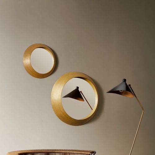 Wandmontierter Spiegel - OCULUS - LEMA Home - modern / kreisförmig / Holz