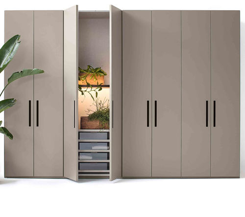 Moderner Kleiderschrank - ELLEVI  - LEMA Home - hochglanzlackiertes Holz / Metall / melaminbeschichtet