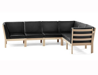 Ecksofa - GE 280  - Getama Danmark - modern / Leder / schwarz