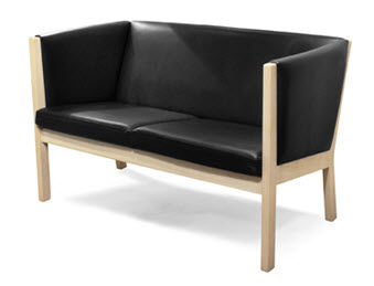 Modernes Sofa - GE 285 - Getama Danmark - Leder / schwarz / von Hans J. Wegner