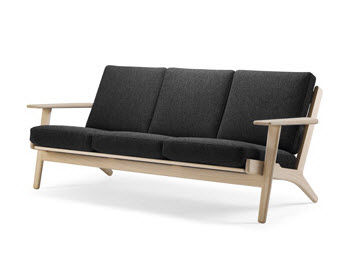Modernes Sofa - GE 290 - Getama Danmark - Leder / schwarz / von Hans J. Wegner