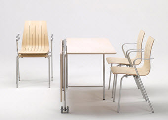 Moderner Tisch - 05800 - Getama Danmark - Ahornholz / rechteckig / klappbar