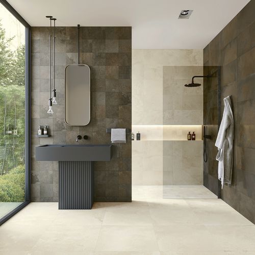 Zementfliesen - METALCRETE - Recer - oxidiert / für den Innenraum / Wand