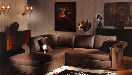 Ecksofa - LUXOR ANGOLARE - Poles Salotti - klassisch / Leder / braun