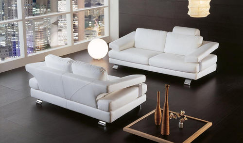 Modernes Sofa - STORM - Poles Salotti - Leder / mit Kopfstütze / weiß