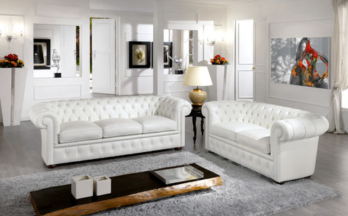 Chesterfield-Sofa - CHESTER BIANCO - Poles Salotti - Leder / weiß / Zweisitzer