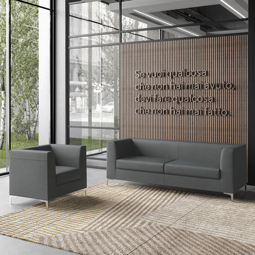 Stil-Sofa - DOMINO PLUS - Frezza - Polyurethanschaum / handgefertigt / schwarz
