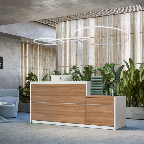 Modulare Empfangstheke - VOGUE - Frezza - für Eckeinbau / U-Rohr / Holz