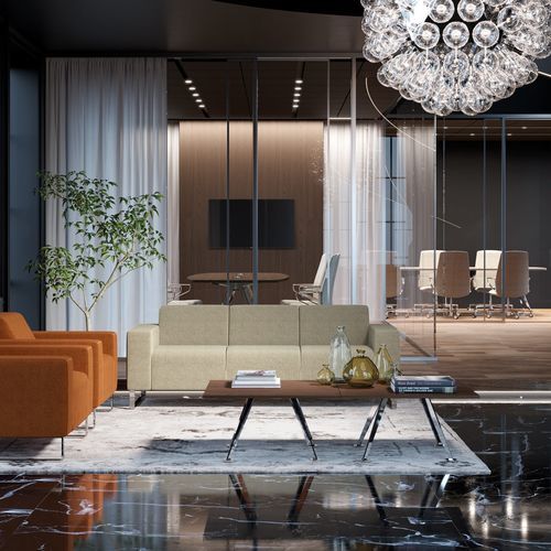 Design-Sofa - MIZAR - Frezza - Stoff / Leder / Polyurethan