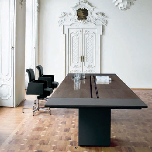Stil-Besprechungstisch - ONO - Frezza - Holz / Gestell aus anodisiertem Aluminium / rechteckig
