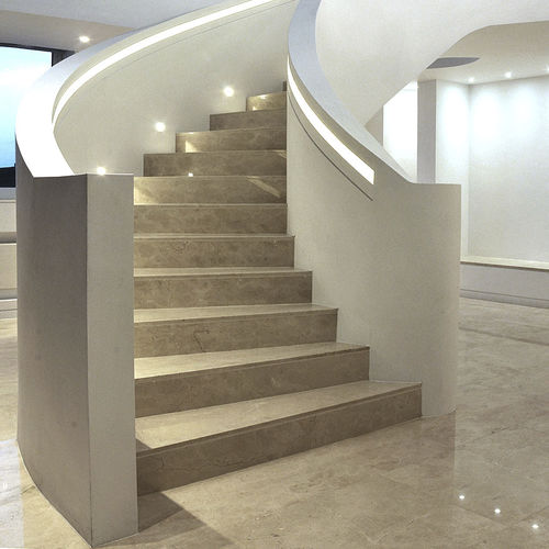 Spindeltreppe - ME CONSTRUCTION - elite metalcraft - Steinstufen / mit Betonstruktur / modern