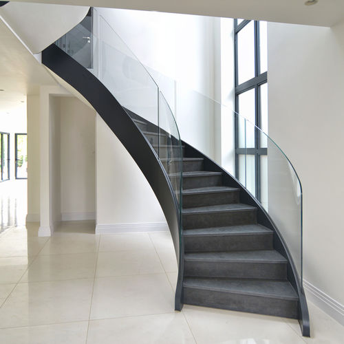 Spindeltreppe - NORTHUMBERLAND - elite metalcraft - Metallstufen / mit Glasstruktur / modern
