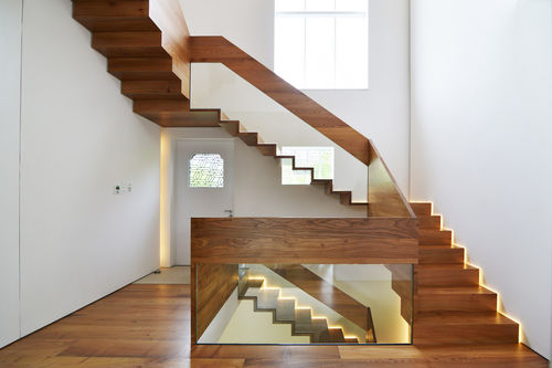 Viertelgewendelte Treppe - DALEHAM GARDENS - elite metalcraft - gerade / Holzstufen / mit Metallstruktur