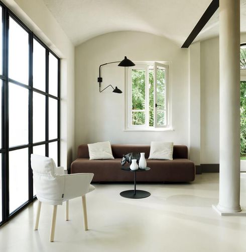 Modernes Sofa - BIG - Cappellini - Stoff / Leder / ohne Armlehnen
