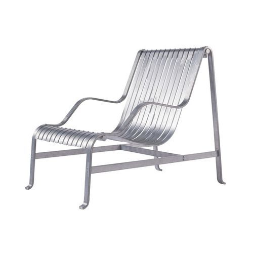 Moderner Sessel - VENDICARI SILVER - Cappellini - Aluminium / gebürstetes Aluminium / Edelstahl