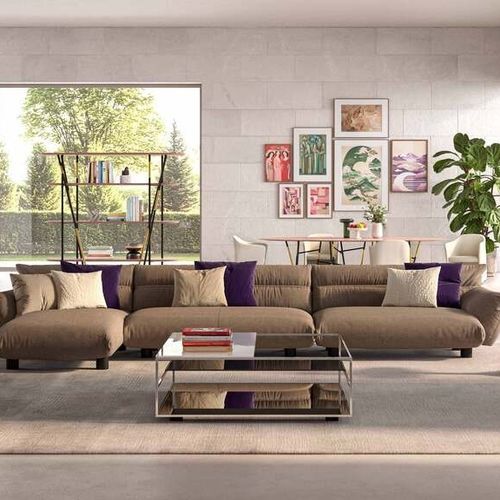 Moderner Couchtisch - FLOE - Cappellini - Rauchglas / Gestell aus Metall / quadratisch