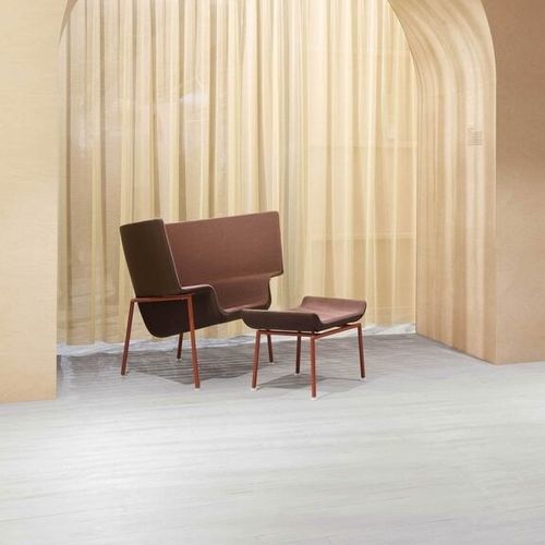Sessel / originelles Design - CAPO - Cappellini - Stoff / Leder / Metall