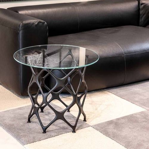 Moderner Couchtisch - X SYSTEM - Cappellini - Glas / Hochdrucklaminat / rund