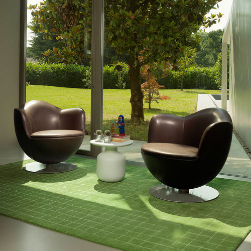Moderner Sessel - DALIA - Cappellini - Stoff / Leder / Metall
