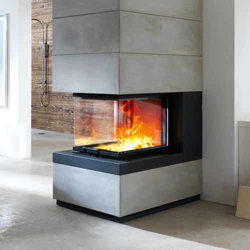 Holzkamin - EKKO U - HERGÓM - Einbau / Ecken / mit 3 Sichtseiten