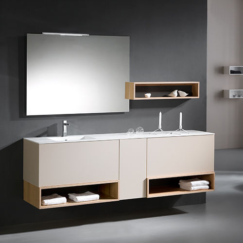 Doppelter Waschtisch-Unterschrank - BOXY - Naxani - wandhängend / MDF / modern
