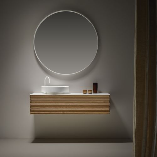 Moderner Badezimmer-Schrank - UNDA - Naxani - für Privatgebrauch / Massivholz / Esche