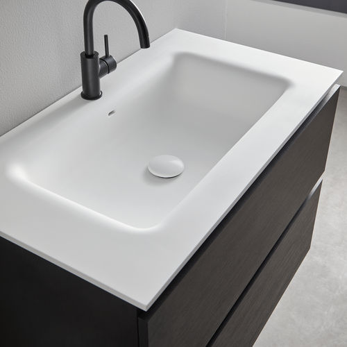 Einbauwaschbecken - DARITO - Naxani - Mineralwerkstoff / mit integrierter Waschtischplatte / Mehrfach