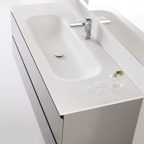 Einbauwaschbecken - ARAN - Naxani - Keramik / mit integrierter Waschtischplatte / mit integrierten Schubladen