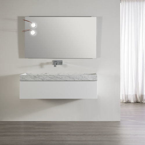 Wandhängender Waschtisch-Unterschrank - MARMOR - Naxani - Marmor / modern / ohne Tür