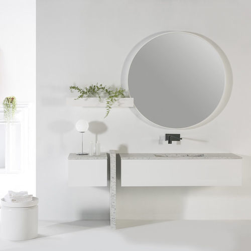 Wandhängender Waschtisch-Unterschrank - DOLOM - Naxani - MDF / Marmor / modern