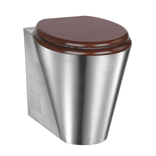Freistehendes WC - SN0125CS - Mediclinics, s.a. - Edelstahl / für Gewerbegebrauch / oval