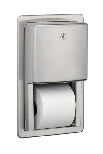 Einbau-Toilettenpapierhalter - PRE700CS - Mediclinics, s.a. - Edelstahl / für 2 Rollen / satiniert