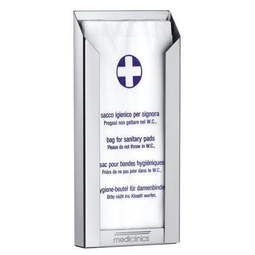 Wand-Hygienebeutelspender - DBH100C - Mediclinics, s.a. - manuell / Edelstahl / für Hotels