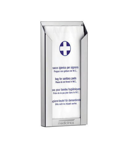 Wand-Hygienebeutelspender - DBH100CS - Mediclinics, s.a. - Edelstahl / für Hotels / für sanitäre Anlagen