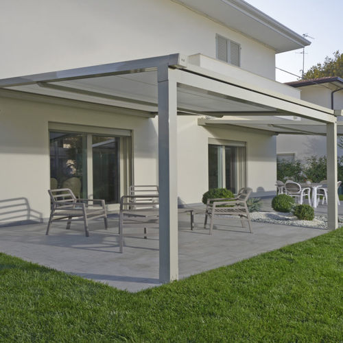 Angebaute Pergola - XTESA - KE Outdoor Design - Aluminium / Glas / windfest